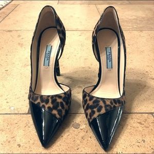 Never worn Prada leopard print heels size 6